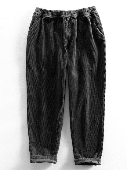 Cotton Corduroy Cropped Pants - Naturzy