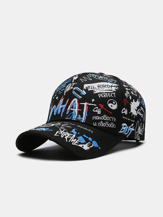 Hip Hop Graffiti Slogan Pattern Baseball Cap - Naturzy