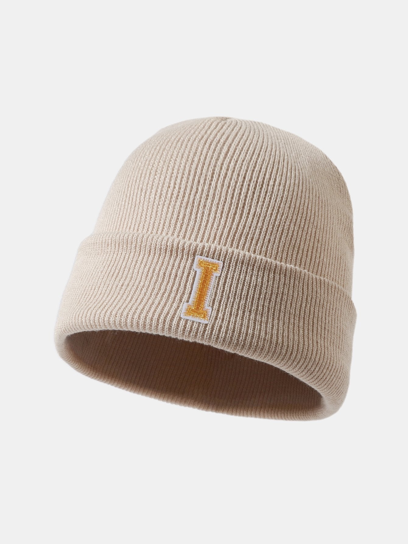 1pc Letter  A-Z Warm Knit Beanie Hat - Naturzy
