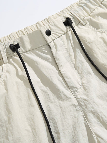 Elastic Waist Parachute Pants - Naturzy