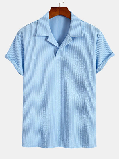 Ribbed Cuban Collar Polo - Naturzy