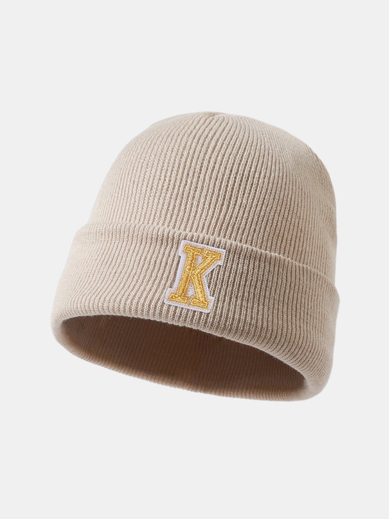 1pc Letter  A-Z Warm Knit Beanie Hat - Naturzy