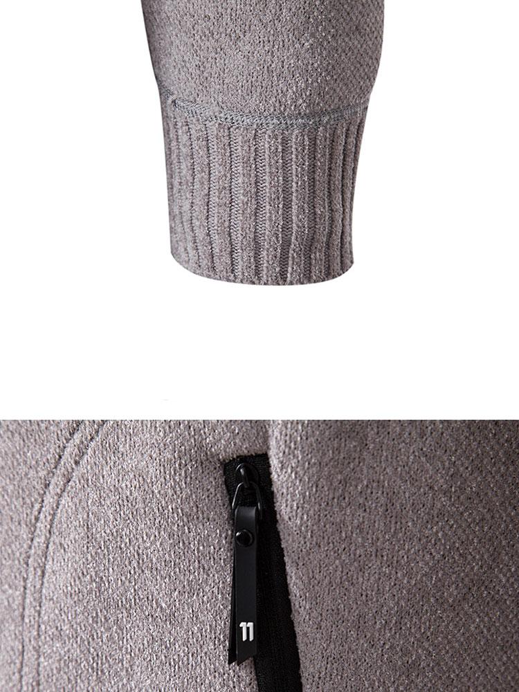 Zip Up Baseball Collar Sweater - Naturzy