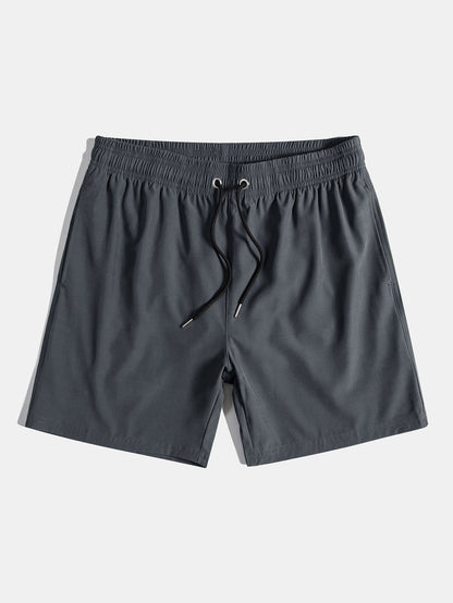 Solid Drawstring Swim Shorts - Naturzy