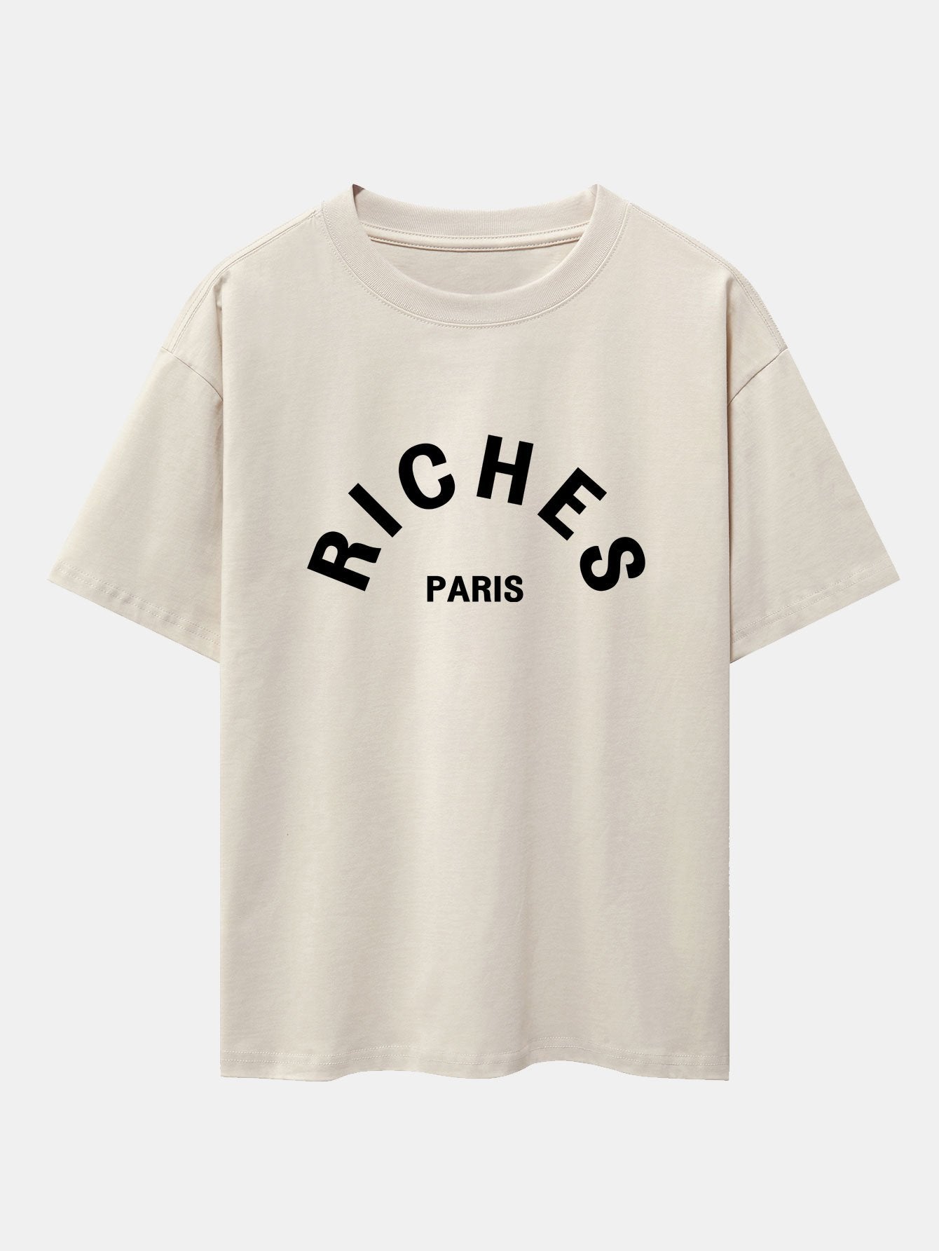Riches Paris Print Oversize T-Shirt - Naturzy