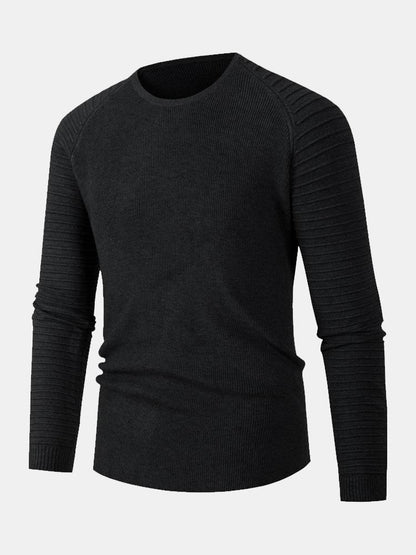 Slim Fit Raglan Sleeve Crew Neck Sweater - Naturzy