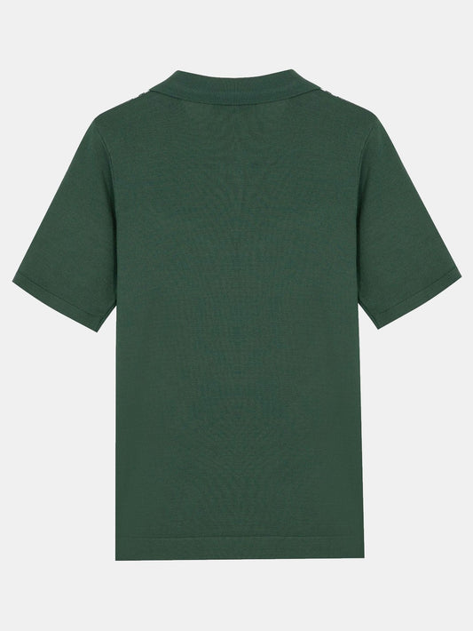 Striped Frame Short Sleeve Sweater Polo - Naturzy