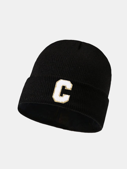 1pc Letter  A-Z Warm Knit Beanie Hat - Naturzy