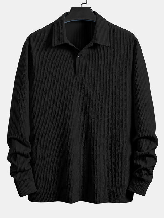 Long Sleeve Ribbed Polo - Naturzy