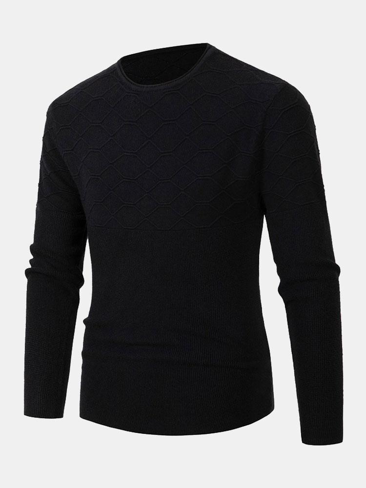 Slim Fit Crew Neck Knitted Sweater - Naturzy