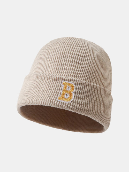 1pc Letter  A-Z Warm Knit Beanie Hat - Naturzy