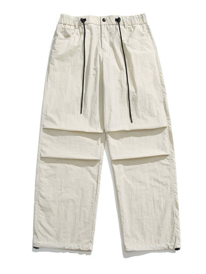 Elastic Waist Parachute Pants - Naturzy