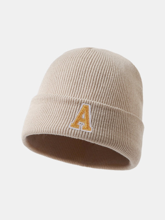 1pc Letter  A-Z Warm Knit Beanie Hat - Naturzy