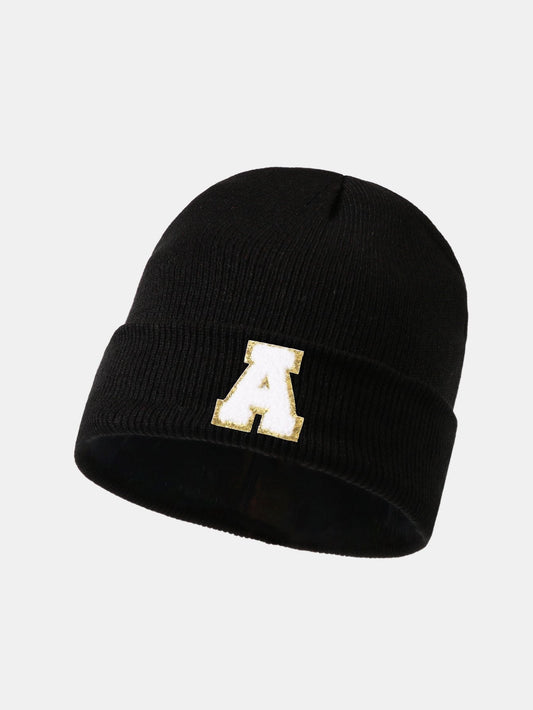 1pc Letter  A-Z Warm Knit Beanie Hat - Naturzy
