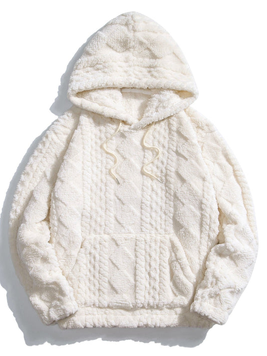 3 Pieces Geometry Jacquard Teddy Hoodies - Naturzy