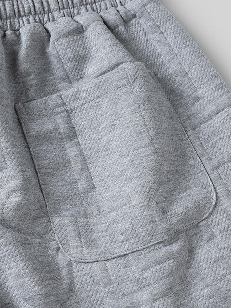 Letter Jacquard Warm Up Shorts - Naturzy