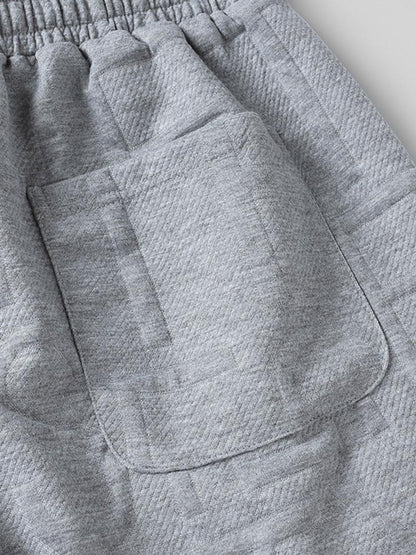 Letter Jacquard Warm Up Shorts - Naturzy