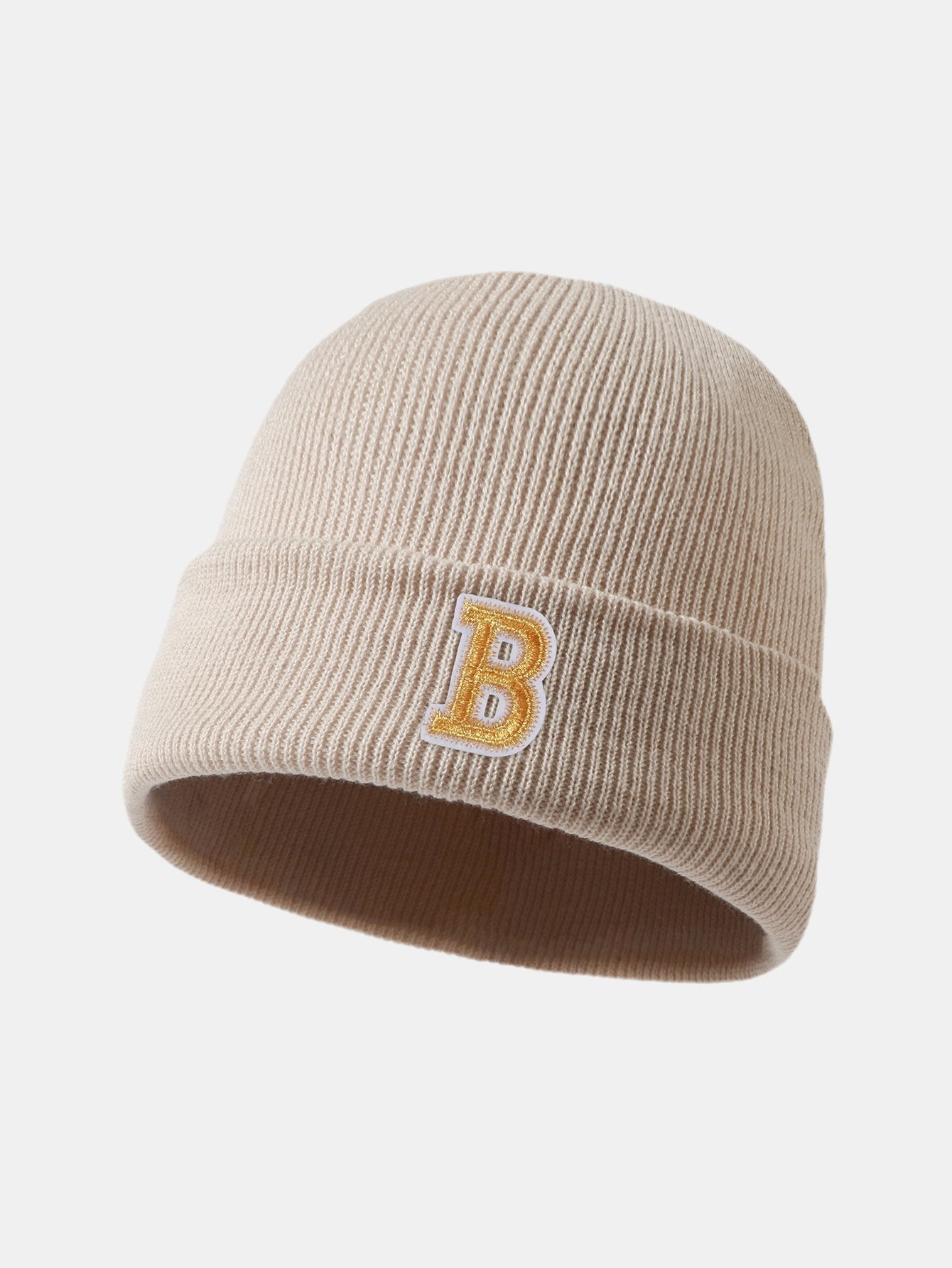 1pc Letter  A-Z Warm Knit Beanie Hat - Naturzy