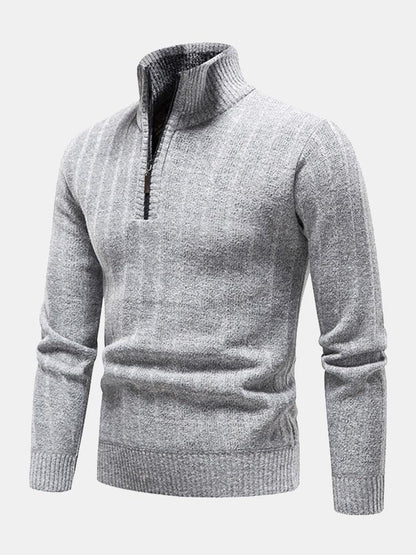 Textured Quarter Zip Sweater - Naturzy