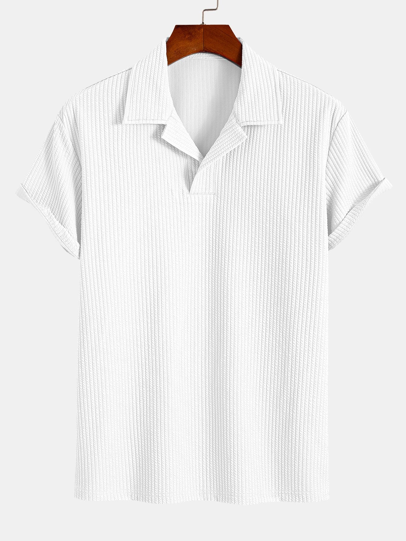 Ribbed Cuban Collar Polo - Naturzy