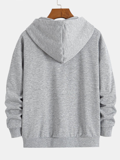 Basic Relax Fit Zip Hoodie - Naturzy