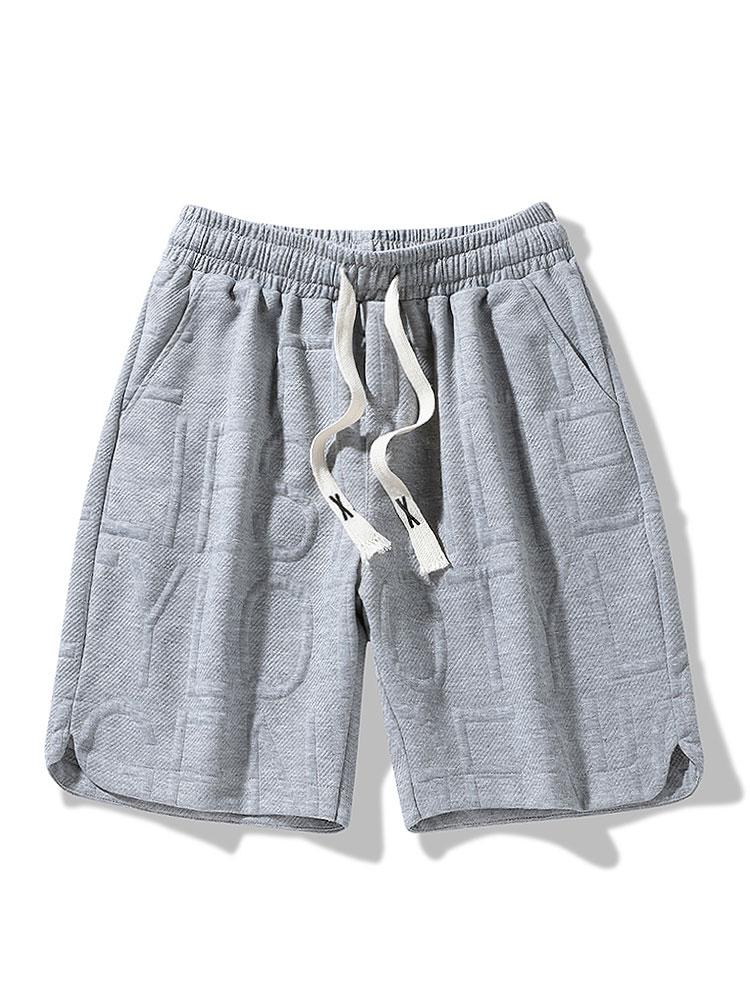 Letter Jacquard Warm Up Shorts - Naturzy