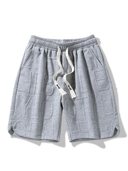 Letter Jacquard Warm Up Shorts - Naturzy