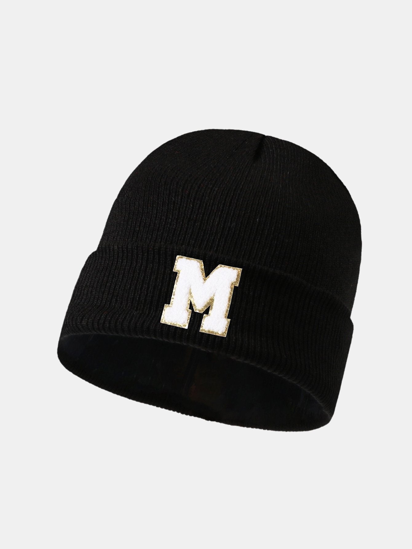1pc Letter  A-Z Warm Knit Beanie Hat - Naturzy
