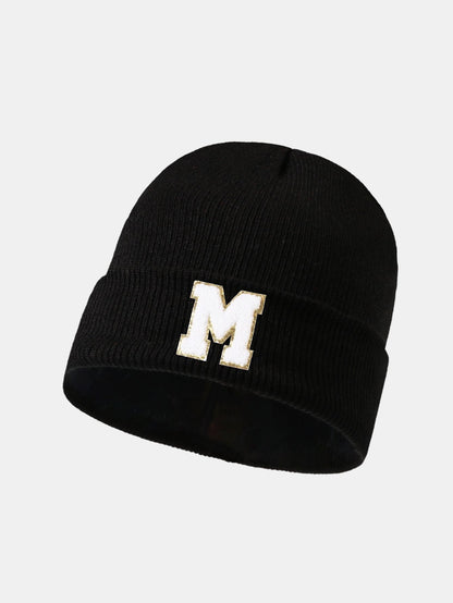 1pc Letter  A-Z Warm Knit Beanie Hat - Naturzy