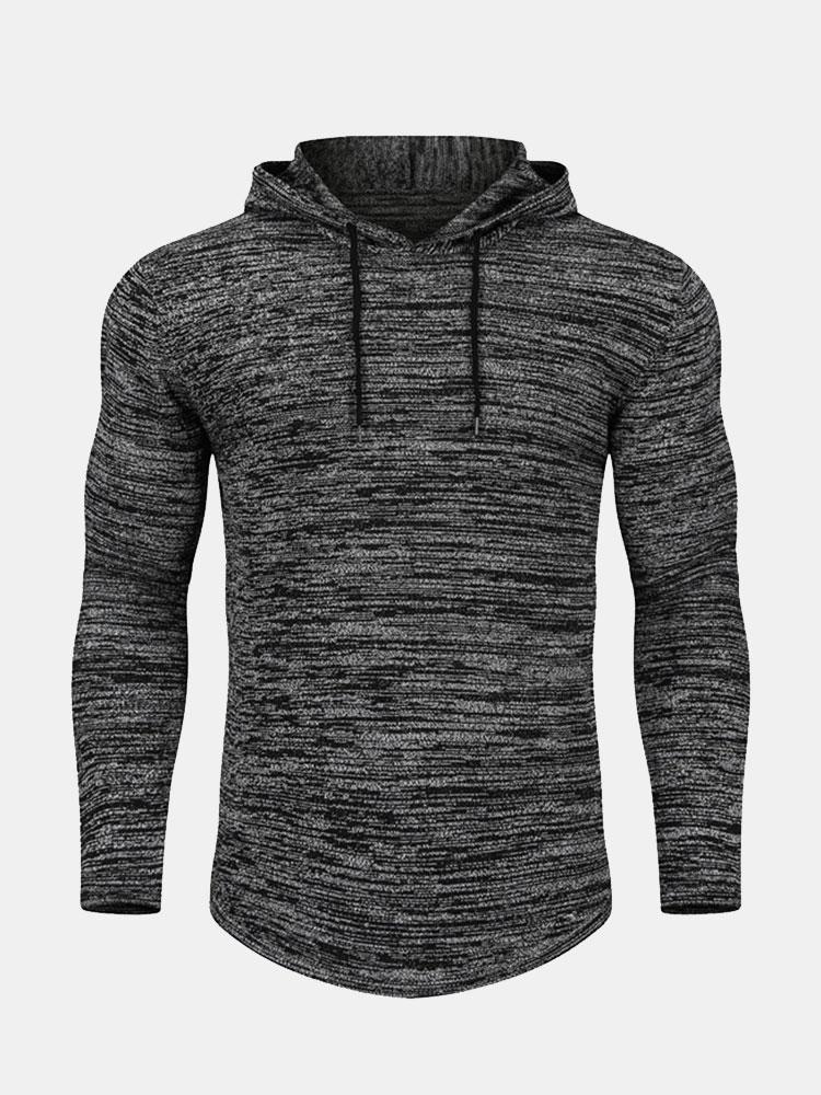 Slim Fit Knit Hooded Sweater - Naturzy