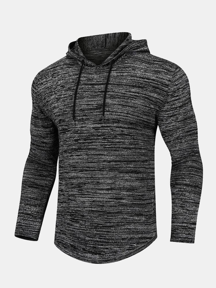 Slim Fit Knit Hooded Sweater - Naturzy