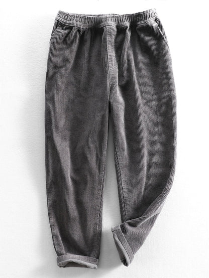 Cotton Corduroy Cropped Pants - Naturzy