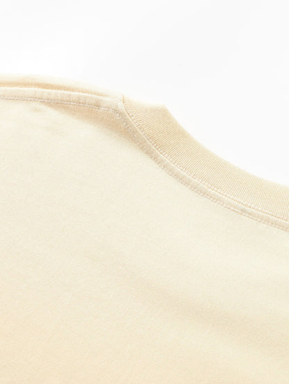 Basic Long Sleeve Heavy Weight Arc Hem T-Shirt - Naturzy