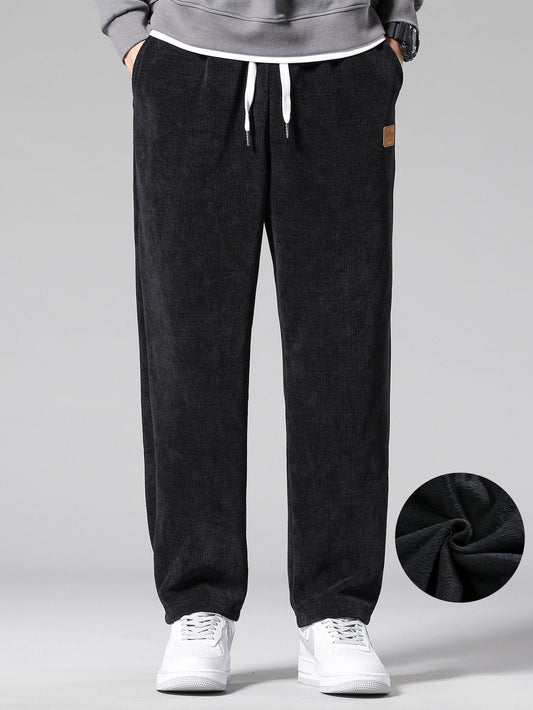 Polar Fleece Lined Straight Leg Corduroy Pants - Naturzy