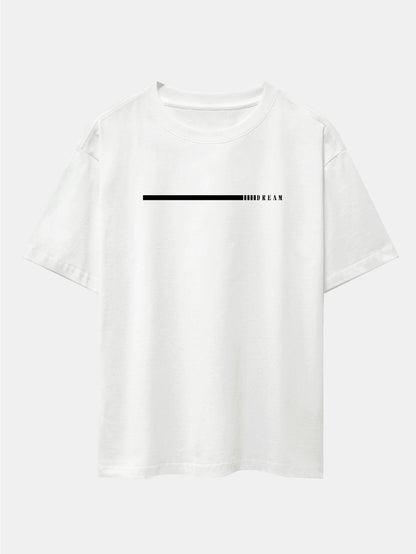 Dream Slogan Print Drop Shoulder Oversize T-Shirt - Naturzy