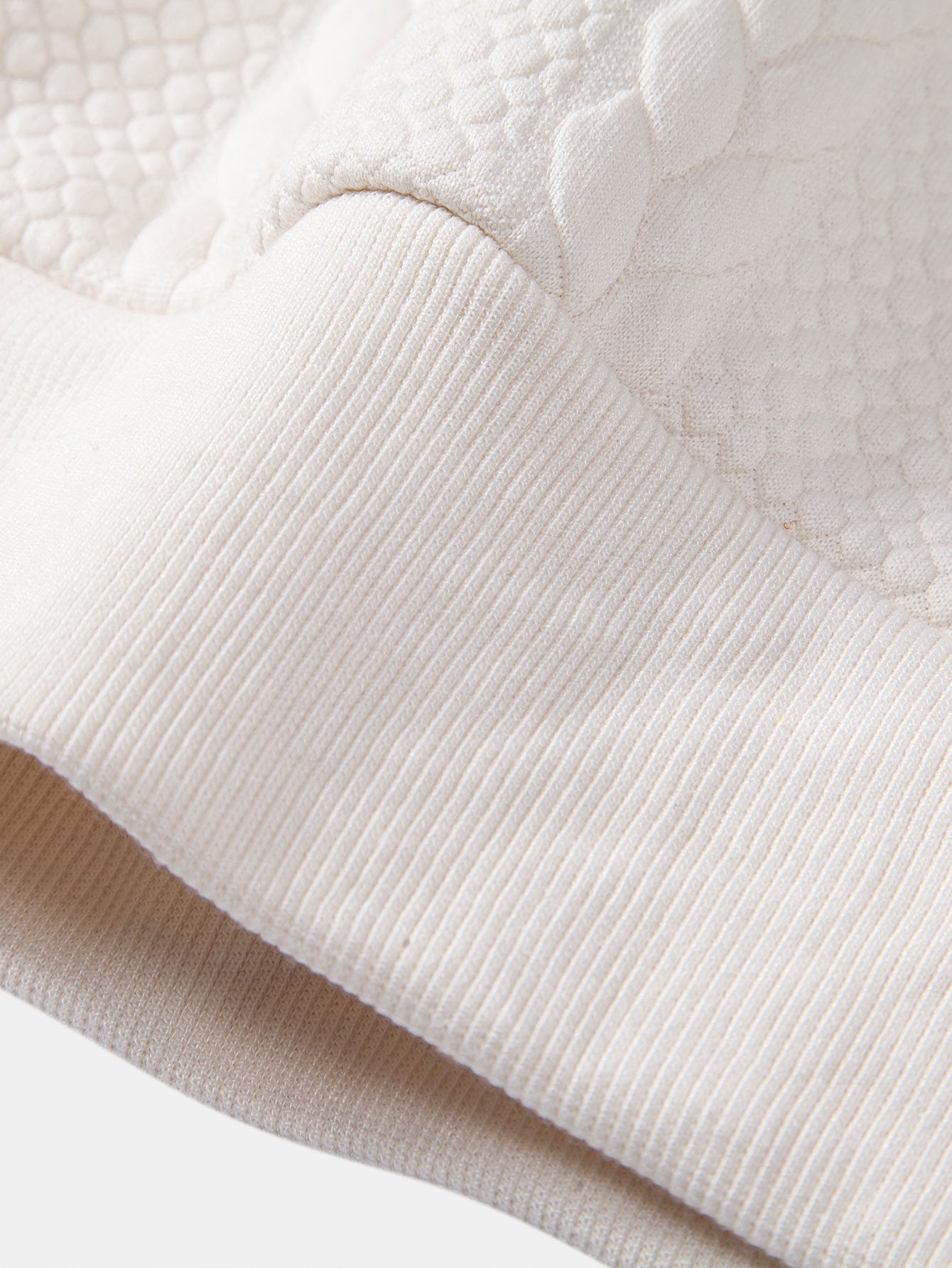 Relax Fit Wheat Jacquard Hoodie - Naturzy