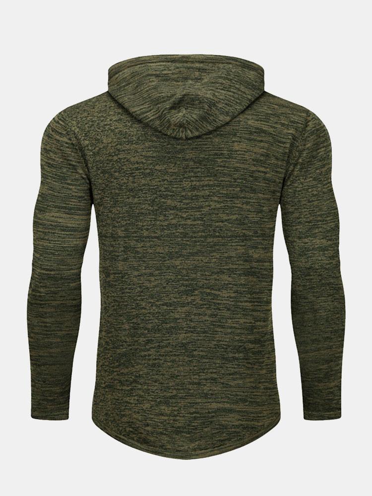 Slim Fit Knit Hooded Sweater - Naturzy