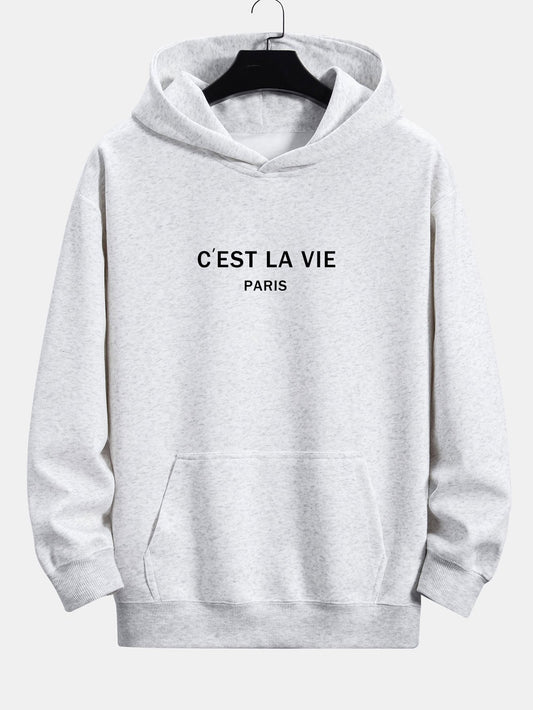Paris Print Relax Fit Hoodie - Naturzy