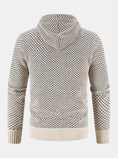 Teddy Lined Textured Hooded Sweater - Naturzy