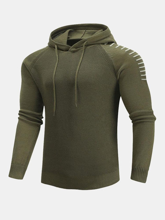 Slim Fit Raglan Sleeve Hooded Sweater - Naturzy