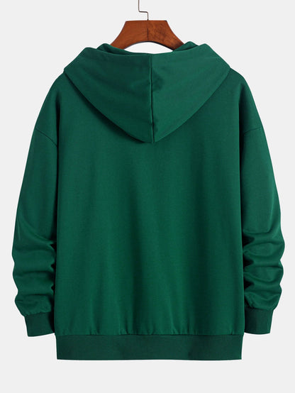 Basic Relax Fit Zip Hoodie - Naturzy