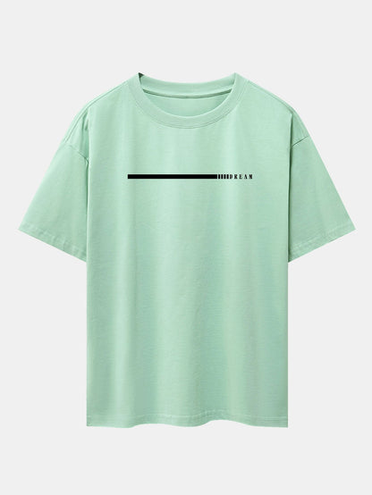 Dream Slogan Print Drop Shoulder Oversize T-Shirt - Naturzy