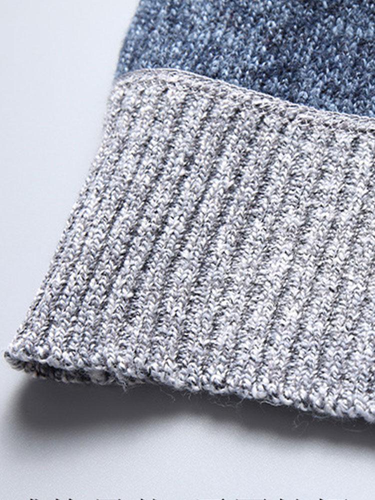 Contrast Zip Up Sweater - Naturzy
