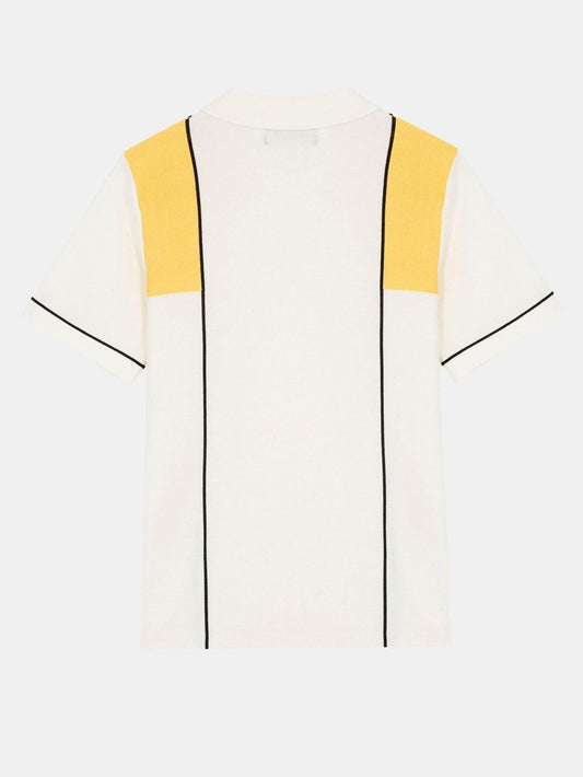 Striped Color Block Short Sleeve Sweater Polo - Naturzy