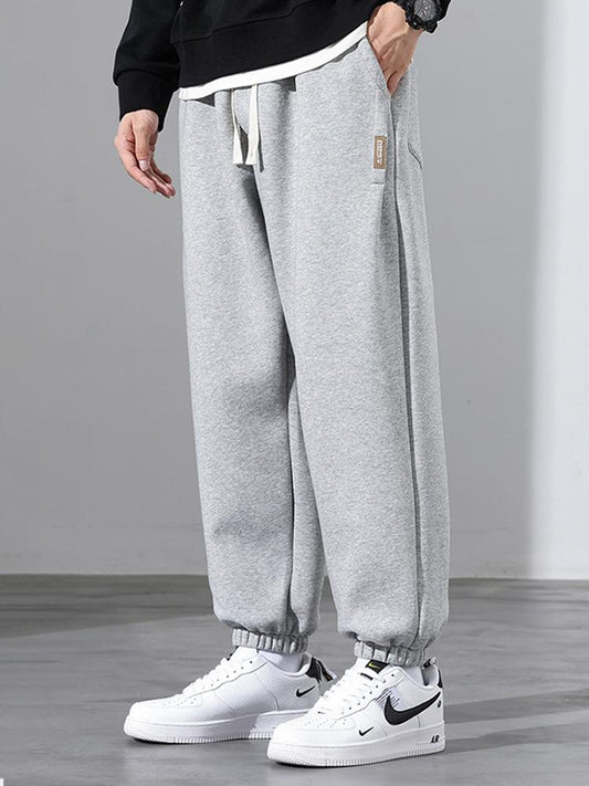 Drawstring Cotton Jogging Pants - Naturzy