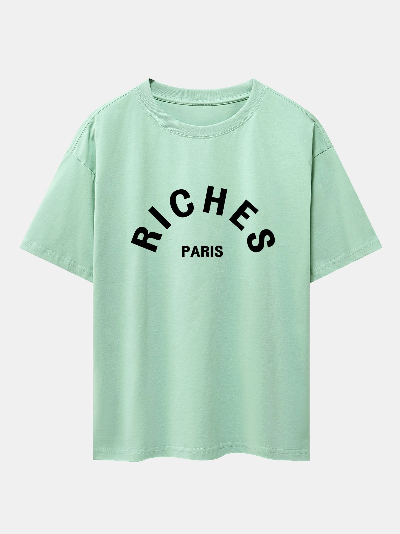 Riches Paris Print Oversize T-Shirt - Naturzy