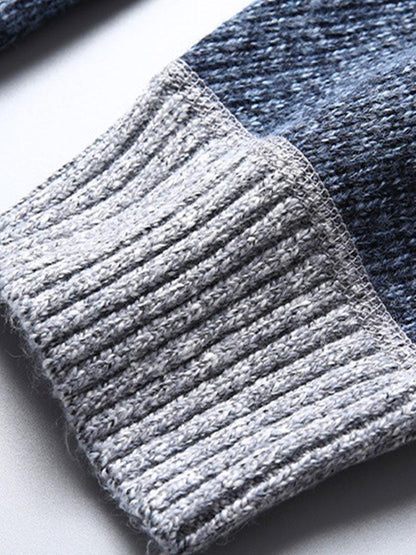 Contrast Zip Up Sweater - Naturzy