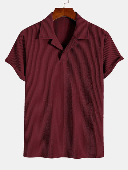 Ribbed Cuban Collar Polo - Naturzy
