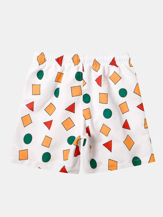 Geometry Print Swim Shorts - Naturzy