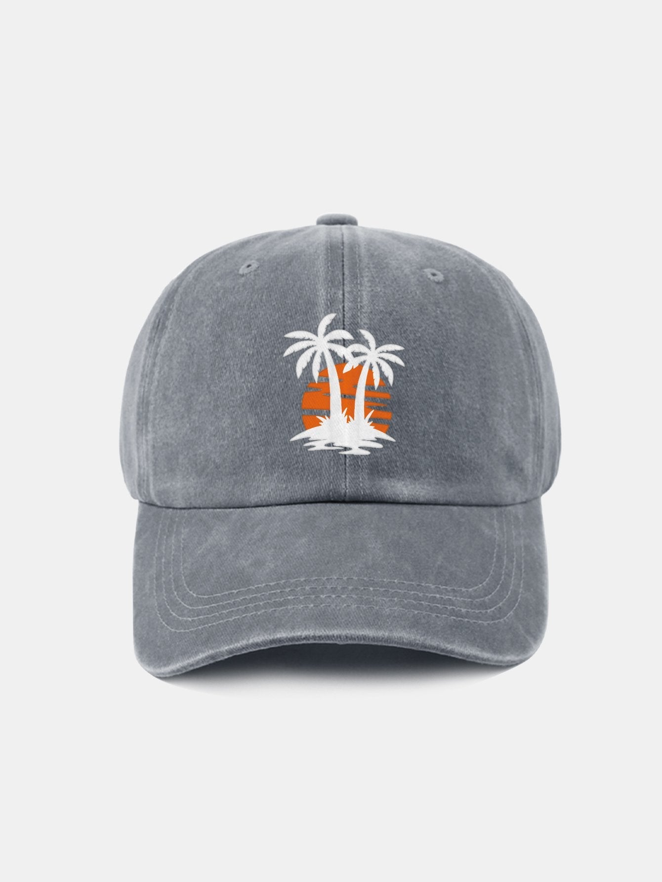 Coconut tree sunset pattern classic retro washed cotton casual baseball cap - Naturzy